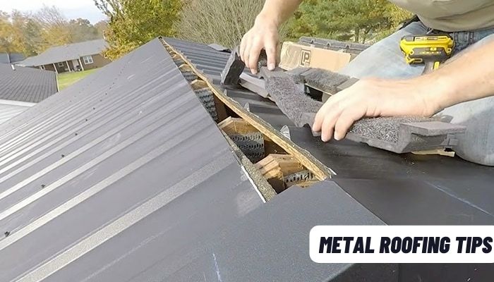 Installing metal roof closure strips